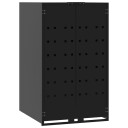 vidaXL Søppeldunkskur for 2 dunker svart 138x79x117 cm stål