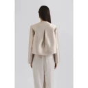 Malina Ruthie Cropped Long Sleeve Blouse - Cream - L