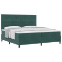  Box Spring Seng med Madrass Mørkegrønn 200x200 cm Fløyel
