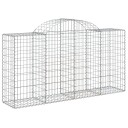 vidaXL Gabionkurver buede 13 stk 200x50x100/120 cm galvanisert jern