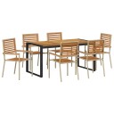  Hage Spisegruppe 7 pcs Beige og Brun polyrotting