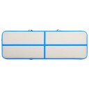 vidaXL Oppblåsbar gymnastikkmatte med pumpe 500x100x15 cm PVC blå