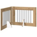 Vidaxl Foldbar Hundegitter Med Stativer 2 Stk. Artisan Eik 160.5 cm