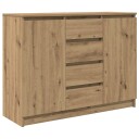  Skjenk med skuffer artisan eik 100,5x35x76 cm konstruert tre