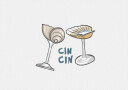 Posterbox Cin Cin Seashell Cocktail Glass Plakat Plakat / 70x100cm