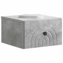  Vegghengt Nattbord med skuff 2 pcs Betonggrå 33 x 34,5 x 20 cm