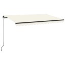 vidaXL Manuell uttrekkbar markise 450x350 cm kremhvit