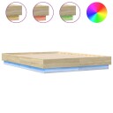  Sengeramme med LED-lys sonoma eik 135x190 cm 8721012275515