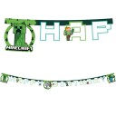 Globos Minecraft Happy Birthday Banner 2m