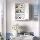Hjemmemedisinskap med 3 rom 30 x 14 x 46 cm Låsbar barnesafe med nøkler Kaldvalset stål Hvit