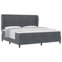  Box Spring Seng med Madrass Mørkegrå 200x200 cm Fløyel