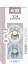 BIBS Studio Colour Block Smokk 2-Pakk Lateks Str 2 Baby Blue Dusty Blue Mix
