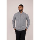 Walt Half-zip Dark Navy L Wool cable sweater