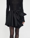 Ganni Technical Stretch Satin Draped Mini Skirt   Black   40