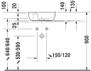 Duravit Luv Toppmontert servant 420x270 mm, m/blanderhull, Grå Matt