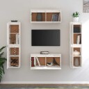 vidaXL TV-benker 6 stk hvit heltre furu