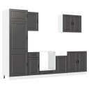  Kjøkkenskapssett 7 deler Kalmar svart konstruert tre 8721158503909