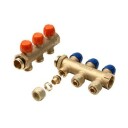 Wavin Tigris 1" 5-Vejs Gulvvarmefordeler med PEX Koblingssett 20x2 mm