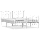 vidaXL Sengeramme i metall med hode- og fotgavl hvit 183x213 cm