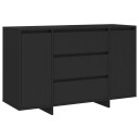 vidaXL Skjenk med 3 skuffer svart 120x41x75 cm sponplate