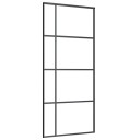 vidaXL Skyvedør med monteringssett 90x205 cm ESG glass og aluminium