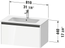 Duravit Ketho.2 Servantskap 1 Skuff 810x480 mm Hvit Matt