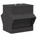 Vidaxl Hønsefutteral Svart 40.5 X 45 X 41 cm 20 kg Kaldvalsget Stål