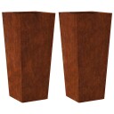 Plantekasser 2 stk 35x35x75 cm cortenstål