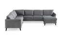 Trend 5 seters Høyrevendt L formet Hjørnesofa med Divan i FløyeLys grå