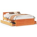  Sengeramme uten madrass med hodegavl brun 140x200cm heltre furu