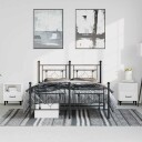 vidaXL Sengeramme i metall med hode- og fotgavl svart 193x203 cm 8721012248960