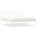 vidaXL Sengeramme i metall med hodegavl hvit 183x213 cm 8721012211520