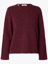 Selected Femme Lulu New Long Sleeve Knit O Neck Burgunder XL
