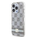 DKNY MagSafe-etui til iPhone 13 Pro Max med rutete design - beige