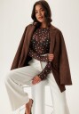 Bubbleroom Long Sleeve Mesh Top Brown L