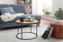 Gorizia Sofabord 60 cm Rundt - Akacia/Svart