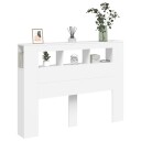  Sengegavl med LED hvit 140x18,5x103,5 cm konstruert tre 8721012259287