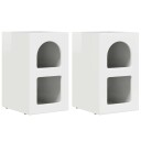  Nattbord 2 pcs Høyglanset hvit 29,5 x 35 x 50 cm Konstruert tre