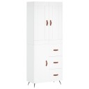 vidaXL Highboard hvit 69,5x34x180 cm konstruert tre 8720845492076