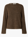 Selected Femme Lulu New Long Sleeve Knit O Neck Brun XS
