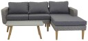 Venture Design Vodice sofagruppe Akasie/grå med grå pute 2 seterende divan & bord 90x50 cm Grå