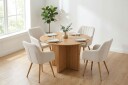 Edda spisegruppe rund 110 cm eik med 4 Filippa spisestoler   Eik