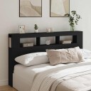  Sengegavl med LED svart 180x18,5x103,5 cm konstruert tre 8721012259430