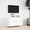  Vegghengt TV-benk med LED hvit 80x31x45 cm 852285