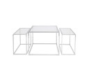 Three set table settbord krom høy