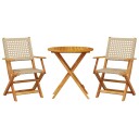  Bistrosett 3 deler beige polyrotting og heltre 3281852