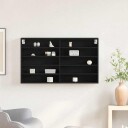 Vitrine Skap Svart Eik 100x15x58 cm Konstruert Tre
