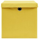 vidaXL Oppbevaringsbokser med deksler 4 stk 28x28x28 cm gul