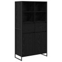  Serviesskap 2 pcs Svart Eik 81 x 36 x 150.5 cm Konstruert tre