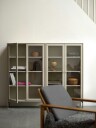 Mavis Volt Skap Glassdør 130 cm Beige/Rustfritt Stål